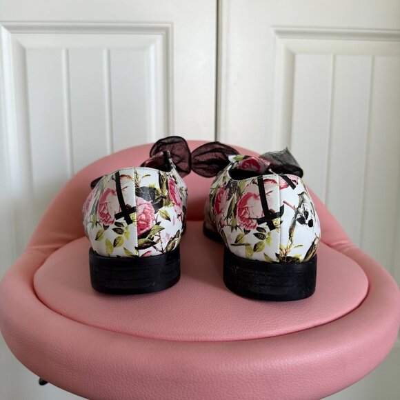 Iron Fist Low Heel Cutout Shoes with Cute Black Bow - Picture 6 of 11